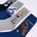HOTSOX Men's Mona Lisa Grey Crew Sock