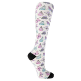 Dr. Scholl's Women's Graduated Compression Butterfly Print Knee High Socks 1 Pair Pack - Light Compression, Sophisticated Style