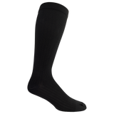 Black knee-high sock on a white background