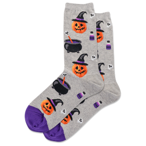 HOTSOX Women's Witch Pumpkin Crew Socks
