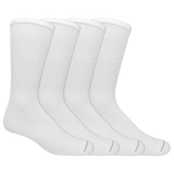 Four pairs of white Dr. Scholl's crew socks for men. thumbnail