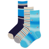HOTSOX Kids' Shark Theme Crew Sock 3 Pack