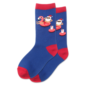HOTSOX Kid's Pool Float Santa Crew Socks