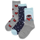 HOTSOX Kid's Penguin Hot Cocoa Crew Sock 3 Pair Pack