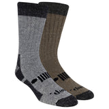 Two pairs of socks, one gray and one brown, with brand logo on a white background. thumbnail