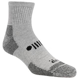 Gray sock with black accents on a white background thumbnail