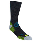 Black sock with green and gray accents on a white background thumbnail