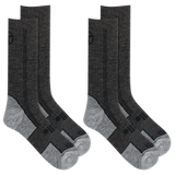Two pairs of black socks with gray accents on a white background thumbnail