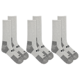 Set of three pairs of gray Jeep socks with black accents on a white background