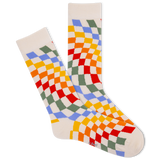 K.Bell Men's Retro Wave Checkerboard Crew Sock thumbnail