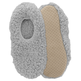 Gray fleece-lined shoe inserts with beige sole on a white background thumbnail