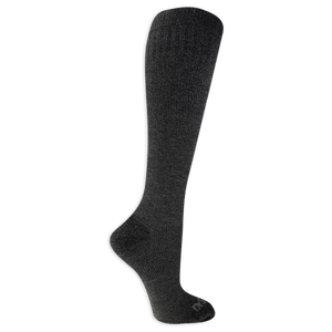 Black knee-high sock on a white background