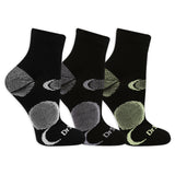 Three pairs of socks with colorful dot patterns on a white background