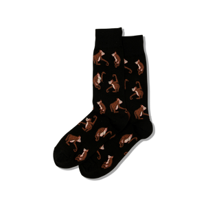 Black HOTSOX Men's Orangutans Crew Socks