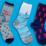 HOTSOX Women's Lobster Stripe Crew