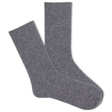 A pair of women's luxe crew socks in gray with a cashmere blend fabric. thumbnail