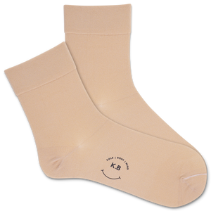 K.Bell striped and solid microfiber crew socks in various colors and patterns on a white background