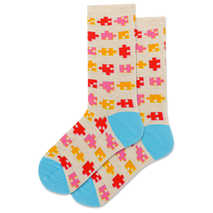 HOTSOX Kids' Puzzle Pieces Crew Socks