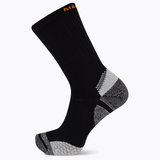 Black sock with gray accents on a white background