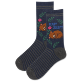 HOTSOX Women's Fuzzy Beary Sleepy Crew Sock